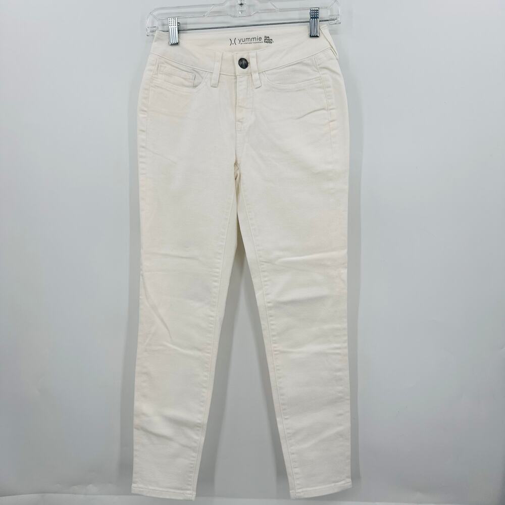 Yummie by Heather Thompson White Jeans Womens Size 25 Super Skinny Stretch